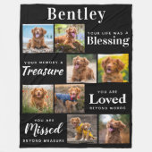 Herinnering aangepast aan Dog Memorial Pet Loss He Fleece Deken (Voorkant)