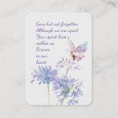 Herinnering Aangepaste Memorial Memory Kaart Butte Visitekaartje (Voorkant)