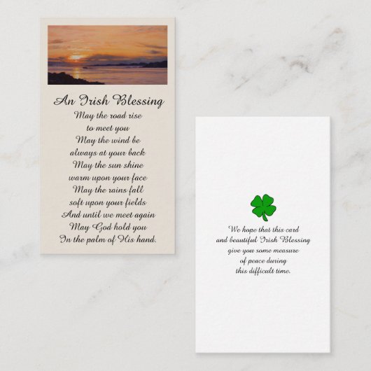 Herinnering Afbeelding Sympathie Card Visitekaartje (Voorkant / Achterkant)