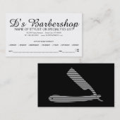 Herinnering afspraak met scheermesstrepen afsprakenkaartje (Voorkant / Achterkant)