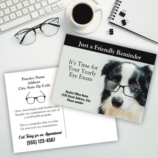 Herinnering afspraak optometrist briefkaart