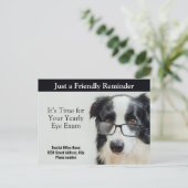 Herinnering afspraak optometrist briefkaart (Staand voorkant)