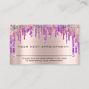 Herinnering benoeming Makeup Nails Hair Paars Drip Visitekaartje