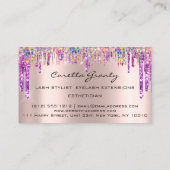 Herinnering benoeming Makeup Nails Hair Paars Drip Visitekaartje (Achterkant)