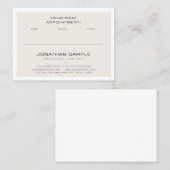 Herinnering benoeming Modern Elegant Plain Trendy Afsprakenkaartje (Voorkant / Achterkant)