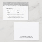 Herinnering benoeming Modern Silver Glitter Afsprakenkaartje (Voorkant / Achterkant)