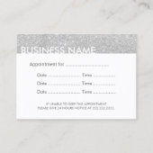 Herinnering benoeming Modern Silver Glitter Afsprakenkaartje (Voorkant)