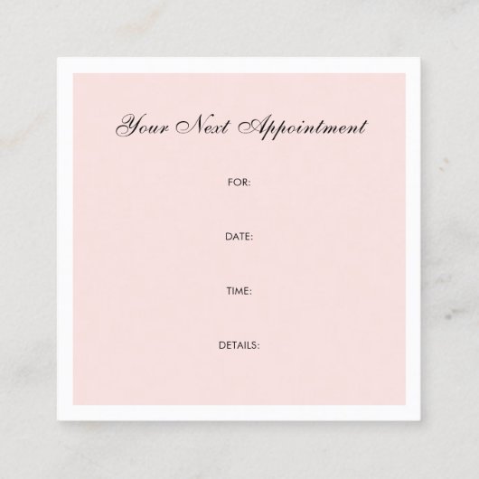 Herinnering benoeming Salon Studio Trendy Plain Afsprakenkaartje (Achterkant)