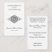 Herinnering bevestiging gouden duif kruis lelie visitekaartje (Voorkant / Achterkant)