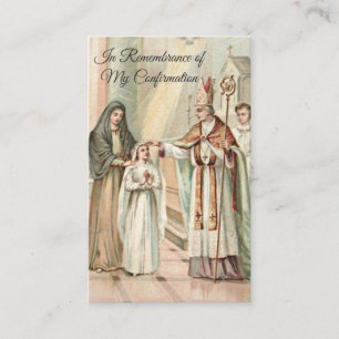 Herinnering Bevestiging Meisje Heilige Kaart beves Visitekaartje