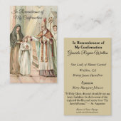 Herinnering Bevestiging Meisje Heilige Kaart beves Visitekaartje (Voorkant / Achterkant)