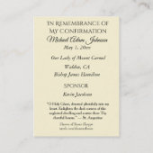 Herinnering Bevestiging van de Heilige Kaart van d Visitekaartje (Achterkant)