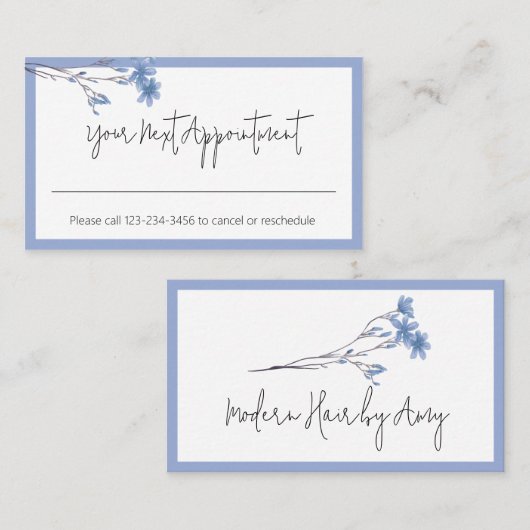 Herinnering blauwe rand ventilator selectie visitekaartje (Voorkant / Achterkant)