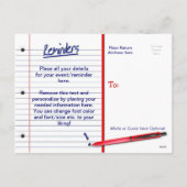 HERINNERING BRIEFKAART - NOTEPAPER - MULTIFUNCTION (Achterkant)