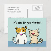 Herinnering briefkaart voor veterinaire controle (Voorkant / Achterkant)