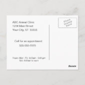 Herinnering briefkaart voor veterinaire controle (Achterkant)