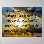 Herinnering Colossians 3:18-19 voor tweeslachtig h Poster (Voorkant)