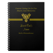 Herinnering condoledenboek, gouden stijgende fenix notitieboek (Voorkant)