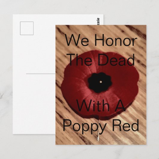 Herinnering Dag Poppie Briefkaart (Voorkant / Achterkant)