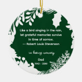 Herinnering Dankbare Herinneringen Citaat Groen Fo Keramisch Ornament (Voorkant)