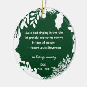 Herinnering Dankbare Herinneringen Citaat Groen Fo Keramisch Ornament (Links)