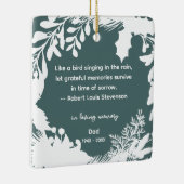 Herinnering Dankbare Herinneringen Citaat Groen Fo Keramisch Ornament (Rechts)