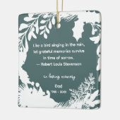 Herinnering Dankbare Herinneringen Citaat Groen Fo Keramisch Ornament (Links)