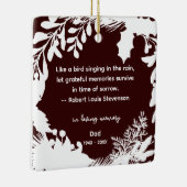 Herinnering Dankbare Herinneringen Citaat Groen Fo Keramisch Ornament (Rechts)