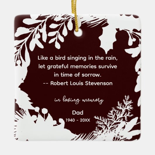 Herinnering Dankbare Herinneringen Citaat Groen Fo Keramisch Ornament (Voorkant)