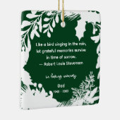 Herinnering Dankbare Herinneringen Citaat Groen Fo Keramisch Ornament (Rechts)
