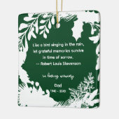 Herinnering Dankbare Herinneringen Citaat Groen Fo Keramisch Ornament (Links)