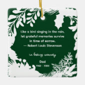 Herinnering Dankbare Herinneringen Citaat Groen Fo Keramisch Ornament (Voorkant)