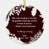 Herinnering Dankbare Herinneringen Citaat Groen Fo Keramisch Ornament (Voorkant)