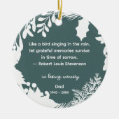 Herinnering Dankbare Herinneringen Citaat Groen Fo Keramisch Ornament (Voorkant)