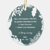 Herinnering Dankbare Herinneringen Citaat Groen Fo Keramisch Ornament (Links)