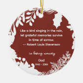 Herinnering Dankbare Herinneringen Citaat Groen Fo Keramisch Ornament (Voorkant)