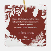 Herinnering Dankbare Herinneringen Citaat Groen Fo Keramisch Ornament (Voorkant)