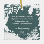 Herinnering Dankbare Herinneringen Citaat Groene A Keramisch Ornament (Voorkant)