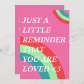 Herinnering dat je geliefd bent feestdagenkaart (Voorkant / Achterkant)
