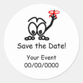 Herinnering datum opslaan ronde sticker (Voorkant)