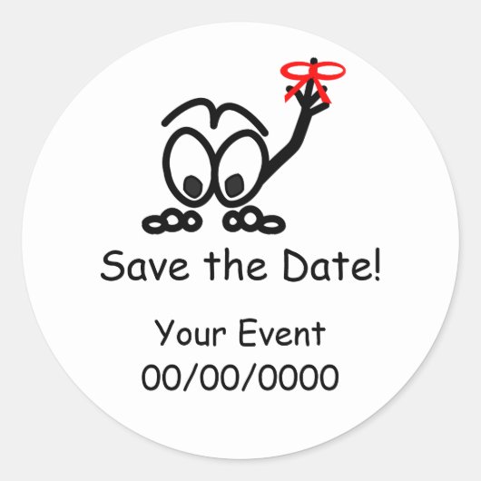 Herinnering datum opslaan ronde sticker (Voorkant)