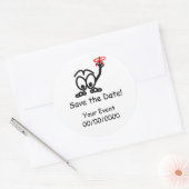 Herinnering datum opslaan ronde sticker (Envelop)