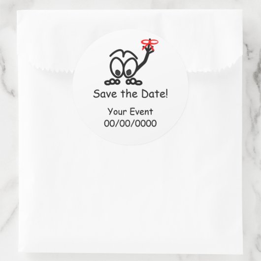 Herinnering datum opslaan ronde sticker (Tas)