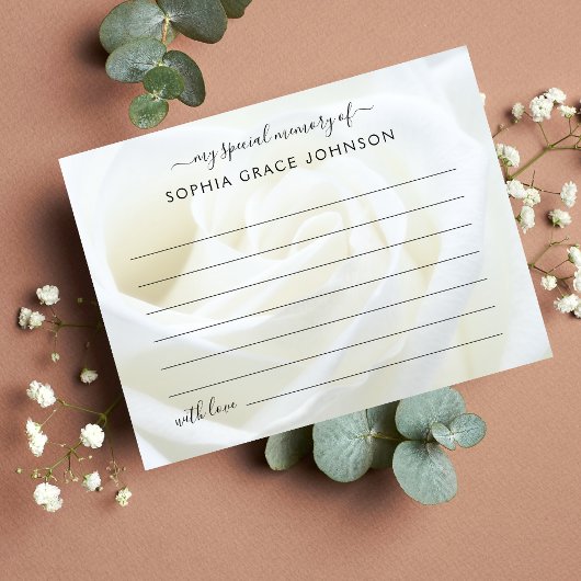 Herinnering Delen Bloem Roos Uitvaart Briefkaart