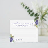 Herinnering delen Bloemrijke Elegante Script Funer Briefkaart (Staand voorkant)