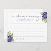 Herinnering delen Bloemrijke Elegante Script Funer Briefkaart (Voorkant / Achterkant)