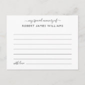 Herinnering Delen Funeral Huldiging Briefkaart (Voorkant)
