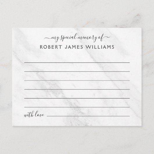 Herinnering Delen Funeral Tribut Briefkaart (Voorkant)