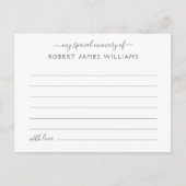 Herinnering Delen Funeral Tribute Briefkaart (Voorkant)