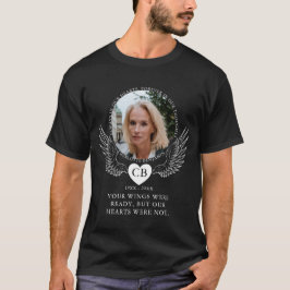 Herinnering Foto & Angel Wings Memorial T-shirt